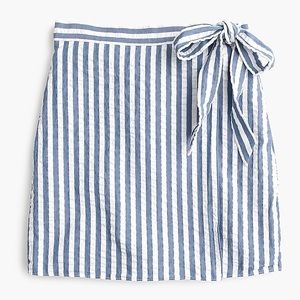 Textured wrap mini skirt in stripe